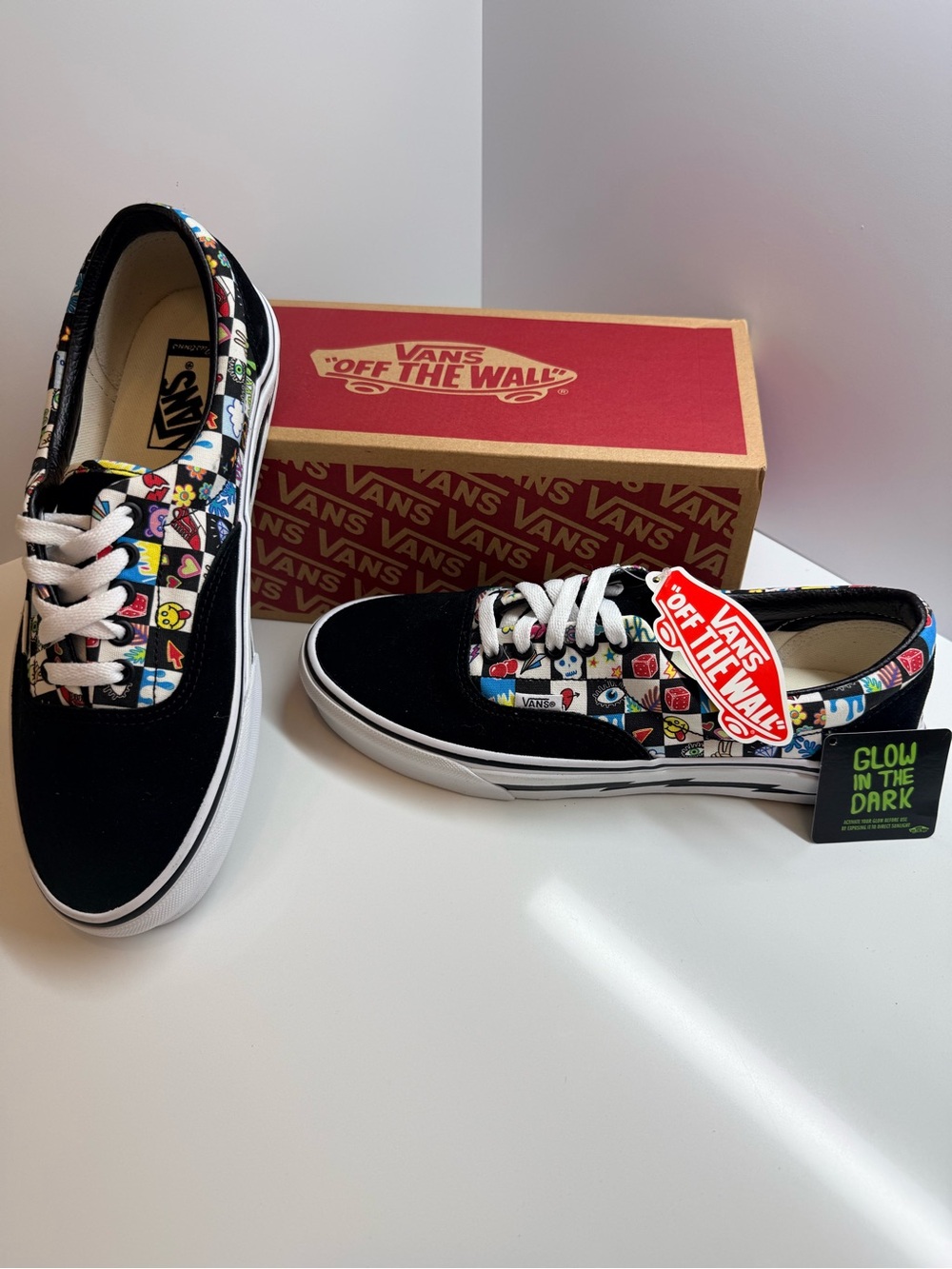 atmos x Vans Authentic "Emoji" Glow In The Dark Sneakers NWT M9/W10.5
